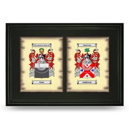 Double Coat of Arms Framed - Black