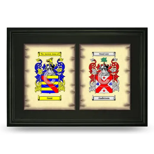 Double Coat of Arms Framed - Black