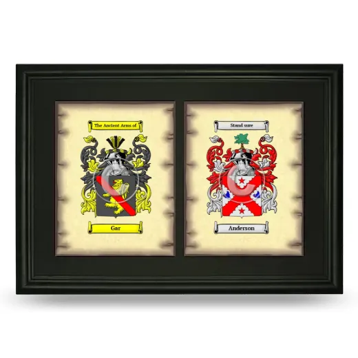 Double Coat of Arms Framed - Black