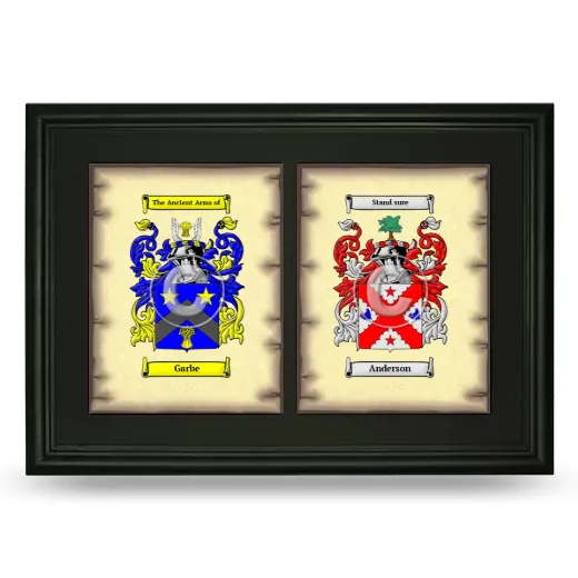 Double Coat of Arms Framed - Black