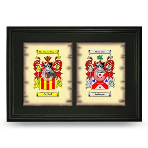 Double Coat of Arms Framed - Black
