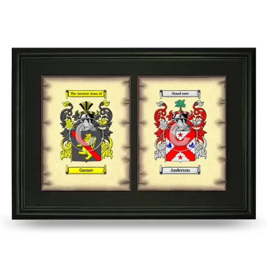 Double Coat of Arms Framed - Black