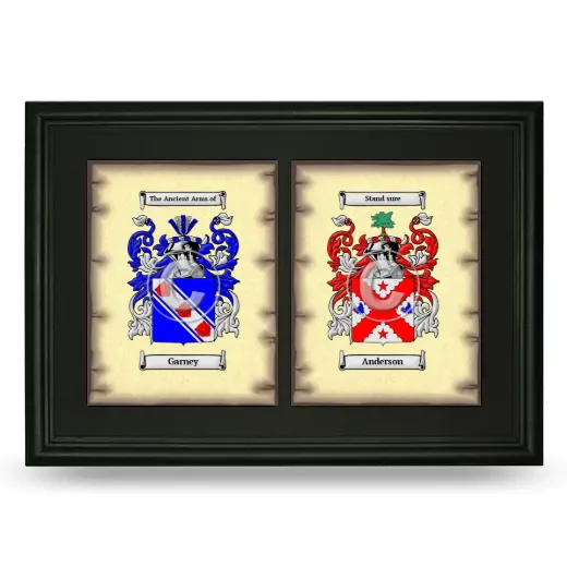 Double Coat of Arms Framed - Black