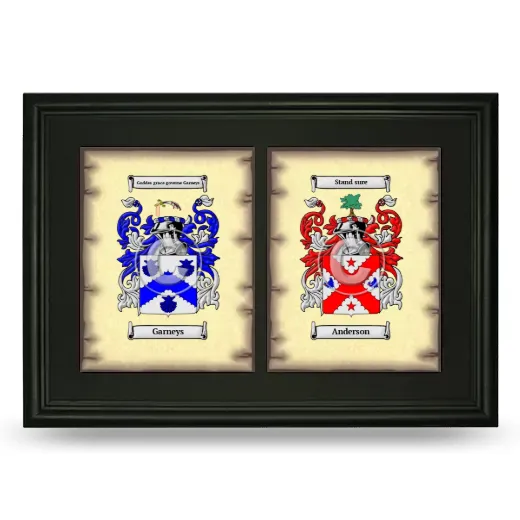 Double Coat of Arms Framed - Black