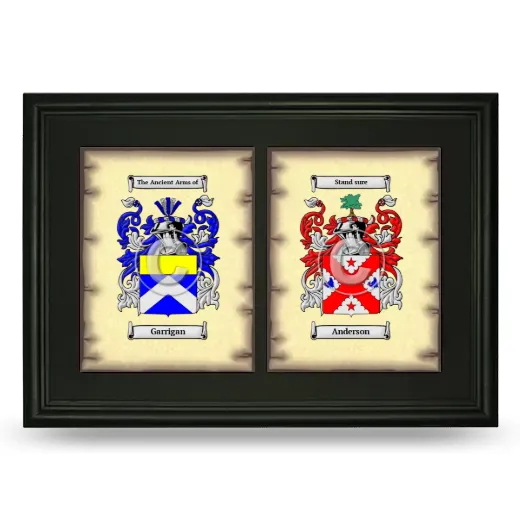 Double Coat of Arms Framed - Black