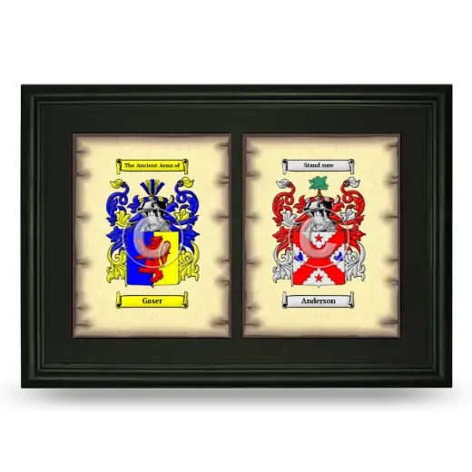 Double Coat of Arms Framed - Black