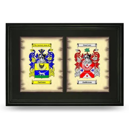 Double Coat of Arms Framed - Black