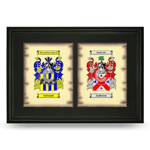 Double Coat of Arms Framed - Black