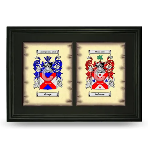 Double Coat of Arms Framed - Black