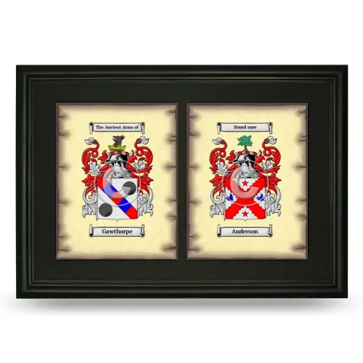 Double Coat of Arms Framed - Black