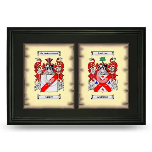 Double Coat of Arms Framed - Black