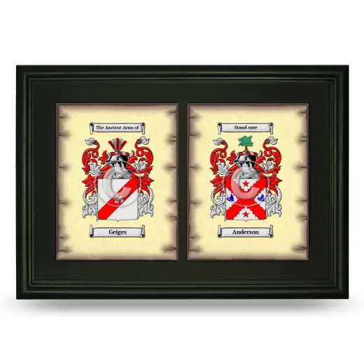 Double Coat of Arms Framed - Black