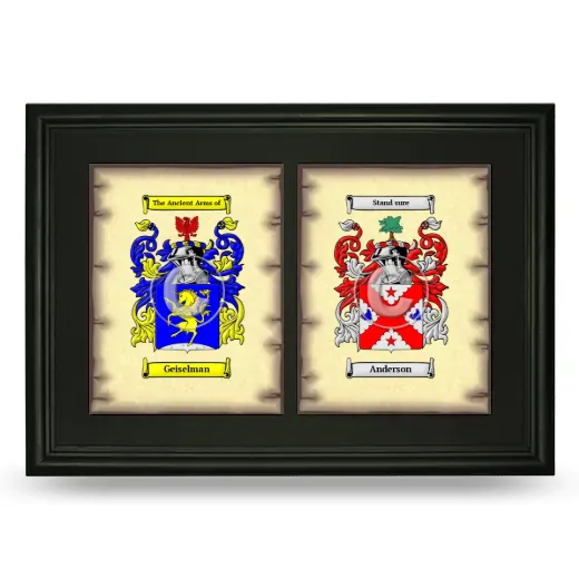 Double Coat of Arms Framed - Black