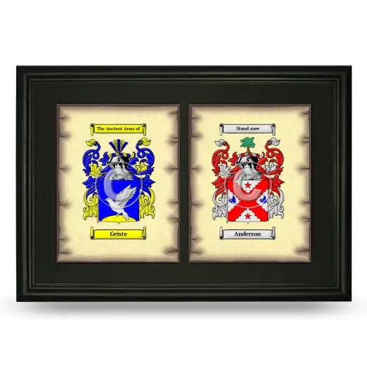 Double Coat of Arms Framed - Black