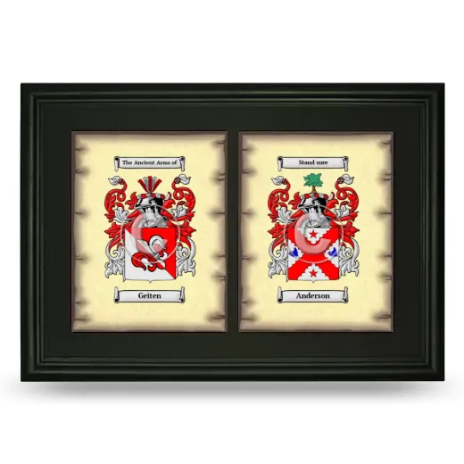Double Coat of Arms Framed - Black