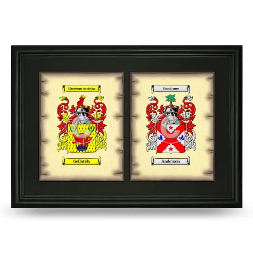 Double Coat of Arms Framed - Black