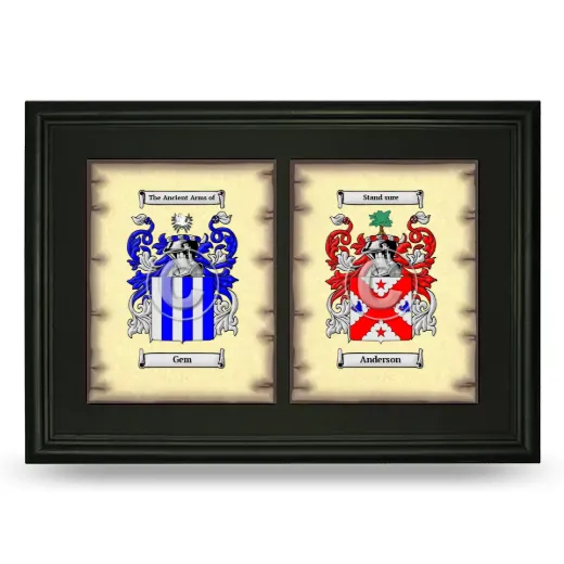 Double Coat of Arms Framed - Black