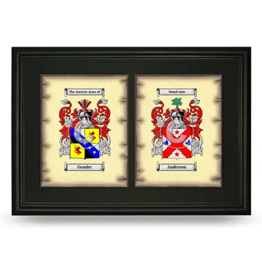 Double Coat of Arms Framed - Black