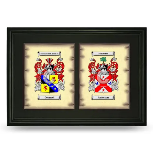 Double Coat of Arms Framed - Black