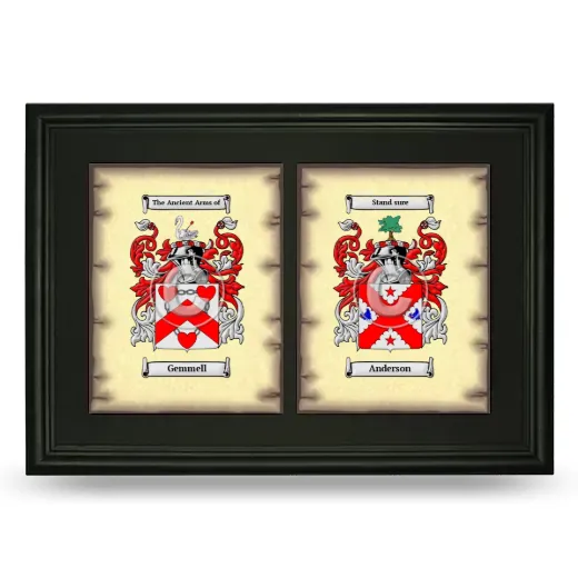 Double Coat of Arms Framed - Black