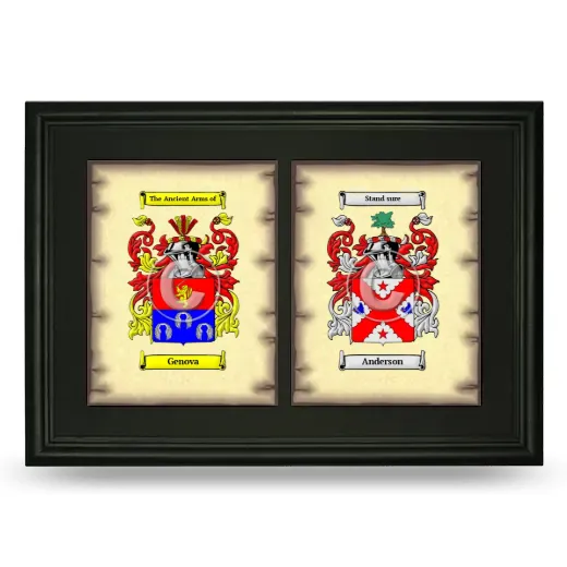 Double Coat of Arms Framed - Black