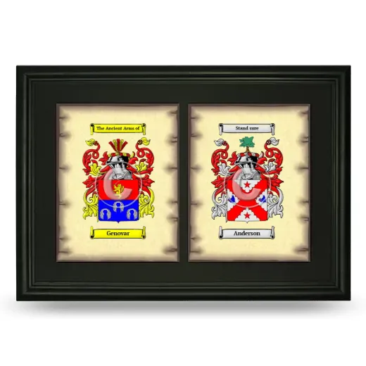 Double Coat of Arms Framed - Black