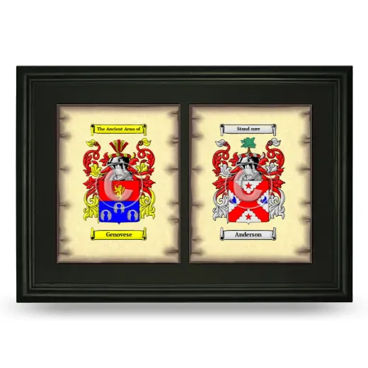 Double Coat of Arms Framed - Black