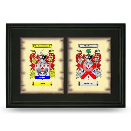 Double Coat of Arms Framed - Black