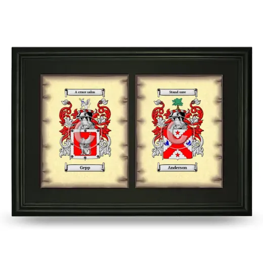 Double Coat of Arms Framed - Black