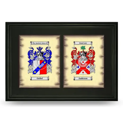 Double Coat of Arms Framed - Black
