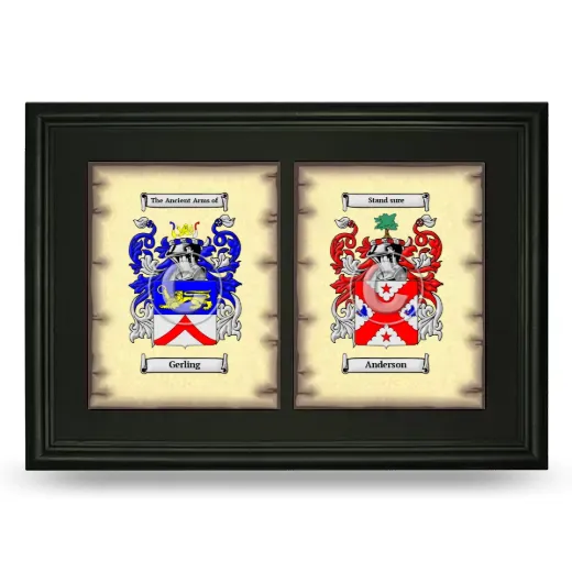 Double Coat of Arms Framed - Black