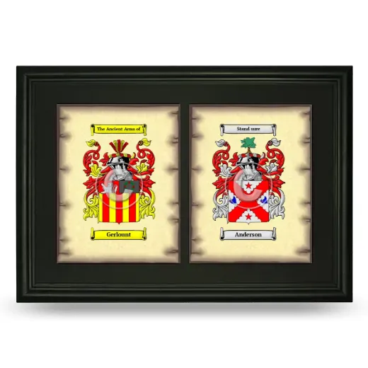 Double Coat of Arms Framed - Black