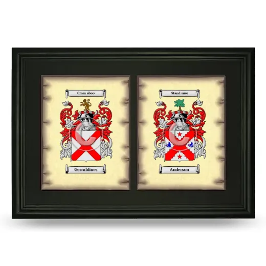 Double Coat of Arms Framed - Black