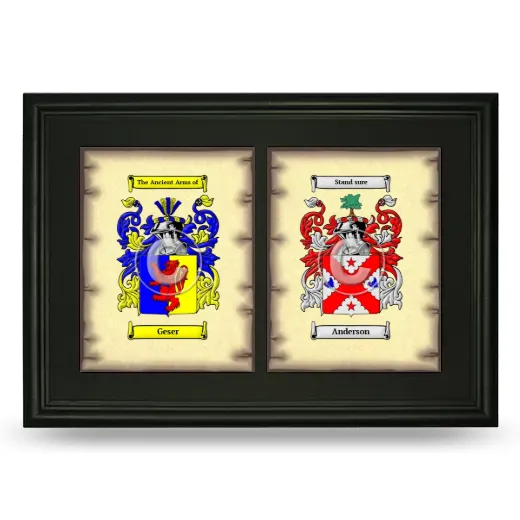 Double Coat of Arms Framed - Black
