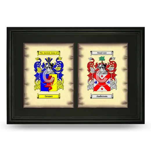 Double Coat of Arms Framed - Black