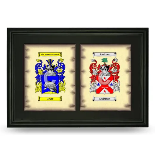 Double Coat of Arms Framed - Black