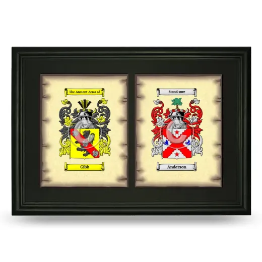 Double Coat of Arms Framed - Black