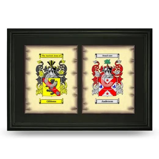 Double Coat of Arms Framed - Black