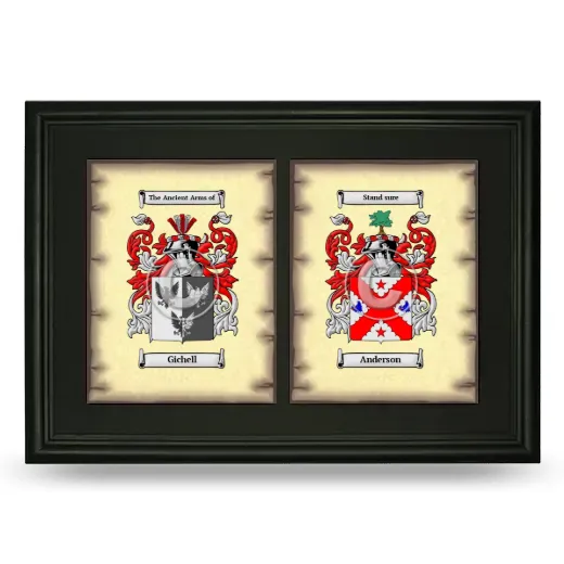Double Coat of Arms Framed - Black