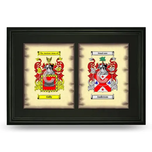 Double Coat of Arms Framed - Black
