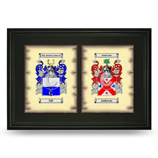 Double Coat of Arms Framed - Black