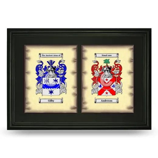 Double Coat of Arms Framed - Black
