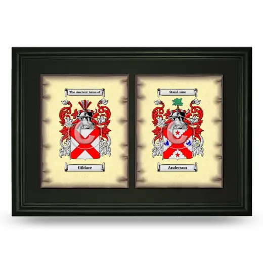 Double Coat of Arms Framed - Black