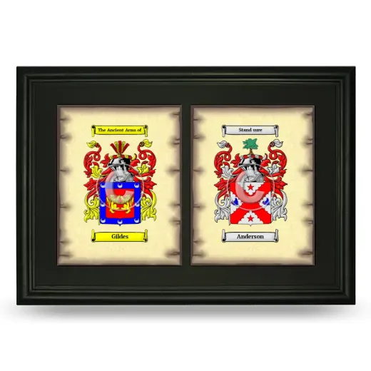 Double Coat of Arms Framed - Black