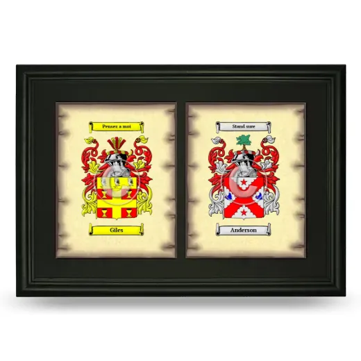 Double Coat of Arms Framed - Black