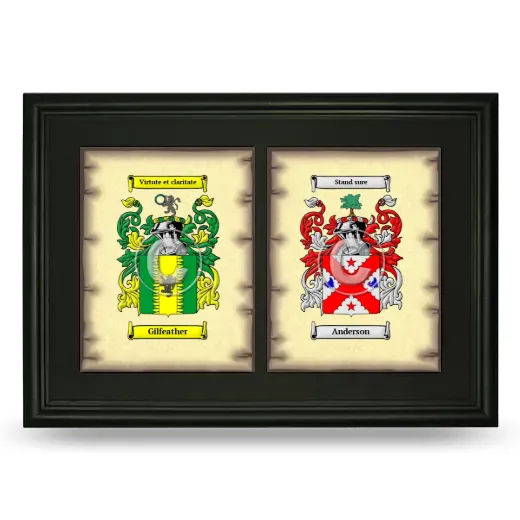 Double Coat of Arms Framed - Black