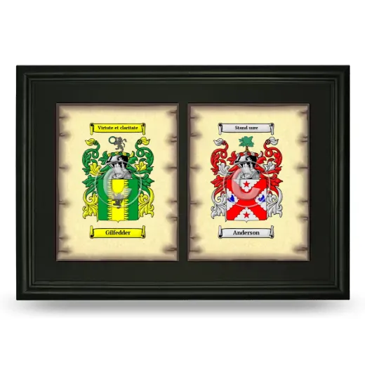 Double Coat of Arms Framed - Black