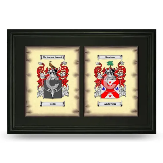 Double Coat of Arms Framed - Black