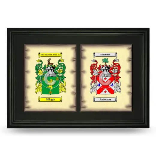 Double Coat of Arms Framed - Black