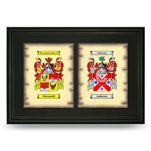 Double Coat of Arms Framed - Black